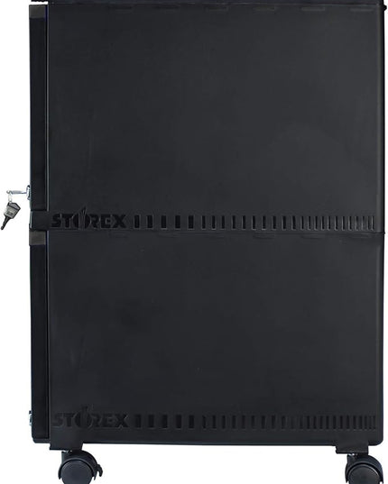 Storex 61312A01C File Cabinet, 1-Pack, Black - LeafyLoom