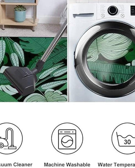 Soft Kids Play Area Rugs 3D Home Jungle Palm Leaf Seamless Ttropical Palm Leaves Design for Printing Plush Rugs Non Slip Shaggy Carpets for Kids' Bedroom Classroom Playroom Nursery Décor - LeafyLoom