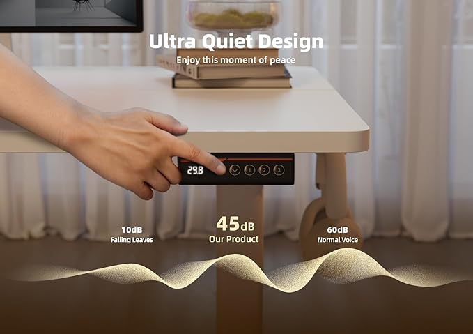 Electric Standing Desk, Adjustable Height Stand up Desk, 40x24 Inches Sit Stand Home Office Desk with Splice Board,White Top - LeafyLoom