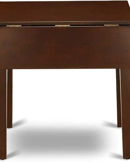 East West Furniture NDIP3-MAH-C Norden 3 Piece Set Contains a Rectangle Dining Room Table with Dropleaf and 2 Linen Fabric Upholstered Chairs, 30x48 Inch, Mahogany - LeafyLoom