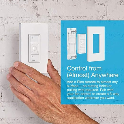 Lutron Caseta Smart Fan Speed Control Switch (Lutron Smart Hub Required), Single-Pole, PD-FSQN-WH, White Lutron