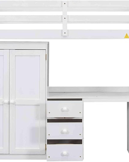 Queen Size Murphy Bed with Removable Shelves for Adults,Wood Platform Bedframe w/USB Port, Can Change into Cabinet, Save Space Design, for Bedroom, Apartments, White - LeafyLoom