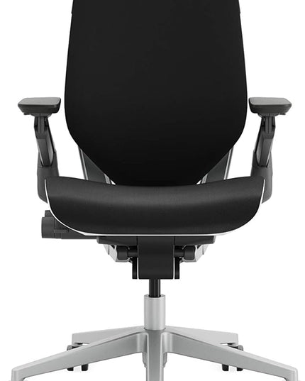 Steelcase Gesture Office Chair - Ergonomic Work Chair with Wheels for Carpet - Comfortable Office Chair - Intuitive-to-Adjust Chairs for Desk - 360-Degree Arms - Licorice Fabric - LeafyLoom