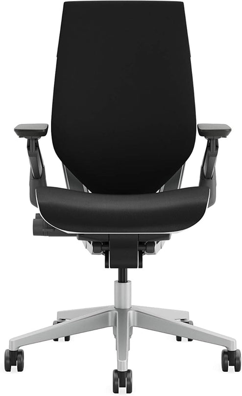Steelcase Gesture Office Chair - Ergonomic Work Chair with Wheels for Carpet - Comfortable Office Chair - Intuitive-to-Adjust Chairs for Desk - 360-Degree Arms - Licorice Fabric - LeafyLoom