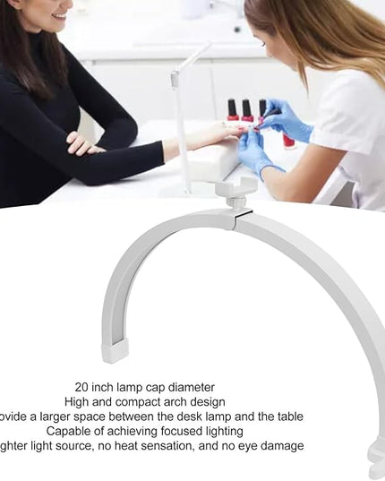 Dpofirs 20 Inch Lash Light, LED Half Moon Nail Desk Lamp, U Shaped Fill Light Floor Lamp, Half Moon Light Nail Lamp for Desk, Lash Tech Light, Manicure Led Light for Beauty Skincare (US - LeafyLoom