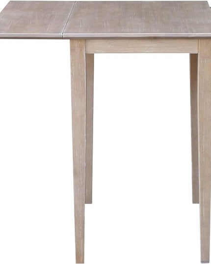 International Concepts Small Dropleaf Table, Washed Gray Taupe - LeafyLoom
