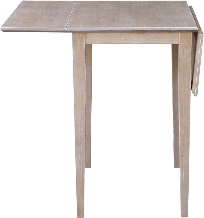 International Concepts Small Dropleaf Table, Washed Gray Taupe - LeafyLoom