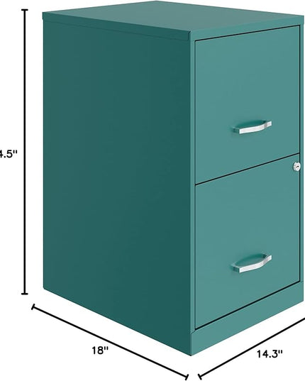 Lorell SOHO File Cabinet, Teal - LeafyLoom