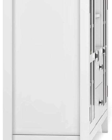 SIMPLIHOME Artisan SOLID WOOD 53 Inch Wide Contemporary TV Media Stand in White for TVs up to 60 Inches, For the Living Room and Entertainment Center - LeafyLoom