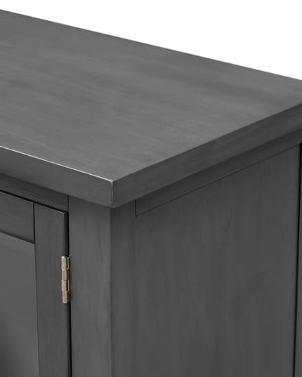 Merax Farmhouse Sideboard Buffet Cabinet with Storage, 4 Door Wood Cupboard w/Adjustable Shelves, Console Table for Kitchen, Dining/Living Room, Grey - LeafyLoom