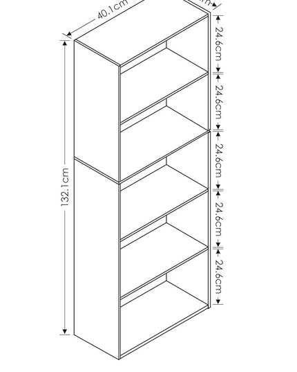Furinno Luder Bookcase / Book / Storage , 5-Tier, White/Green - LeafyLoom