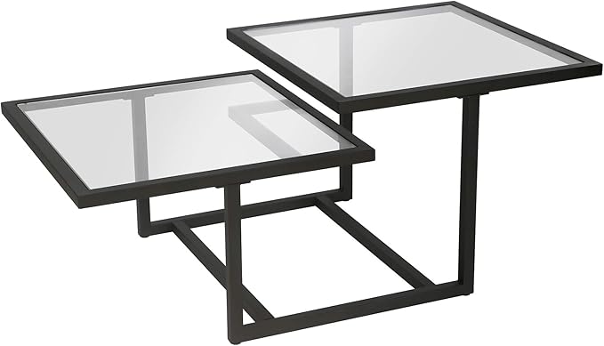 Henn&Hart 43" Wide Square Coffee Table in Blackened Bronze, Modern coffee tables for living room, studio apartment essentials - LeafyLoom