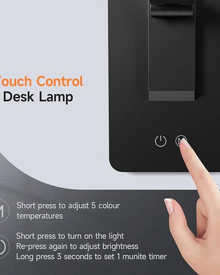 Mubarek Desk Lamp,15 Modes LED Desk Light,500 Lumen LED Lamp,Dimmable LED Table Lamp,Desk Lamps Office Accessories,Adjustable&Foldable Reading Lamp,Desk Light,LED Desk Lamp for Study Lamp,Bedside Lamp - LeafyLoom
