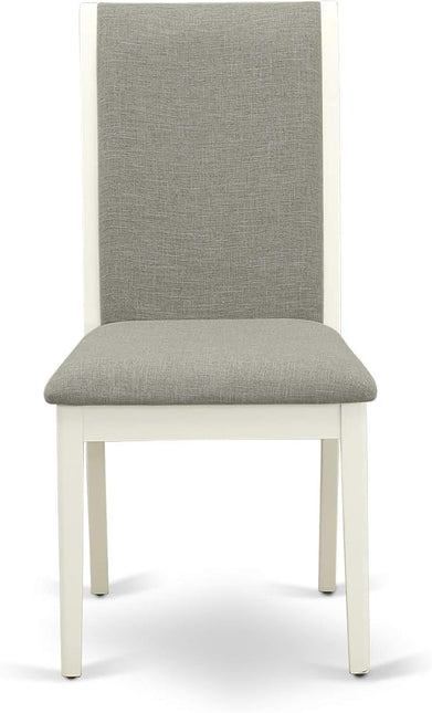 East West Furniture Oxford 5 Piece Dinette Set for 4 Includes a Square Table and 4 Shitake Linen Fabric Parson Dining Room Chairs, 36x36 Inch, OXLA5-LWH-06 - LeafyLoom