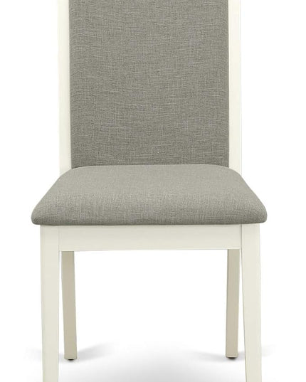 East West Furniture NDLA5-LWH-06 Norden 5 Piece Dinette Set for 4 Includes a Rectangle Room Table with Dropleaf and 4 Shitake Fabric Parsons Dining Chairs, 30x48 Inch, Linen White - LeafyLoom