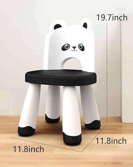 Kids Plastic Chair, Durable and Lightweight Kids Chair,11" H Seat, Indoor or Outdoor Use for Toddlers Boys Girls Birthday Gifts (Black) - LeafyLoom