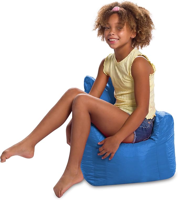 Posh Creations Bean Bag Structured Seat for Toddlers and Kids, Comfy Chair for Children, Pasadena, Royal Blue - LeafyLoom