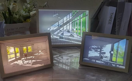 Adjustable Lighting Painting Decoration, 3-Color LED Acrylic Light Painting Decoration, Experience Light and Shadow The Art of Photo Frame Create a Magical Atmosphere for Wall Art Home Decor (A) - LeafyLoom