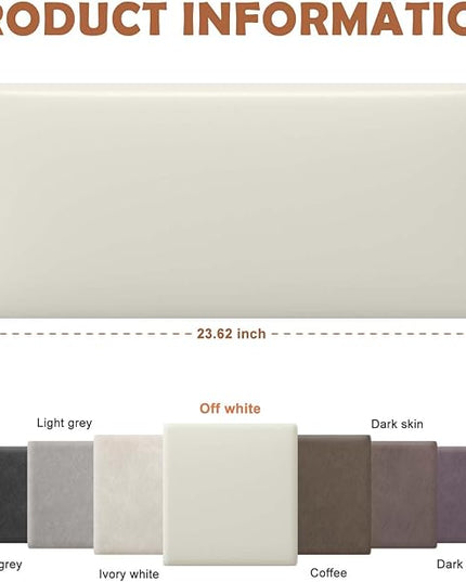 Wall Mounted Upholstered Headboard Full, 3D Peel and Stick Soundproof Wall Panels, Reusable and Removable Padded Headboard Leather Bed Headboard, 6 Panels Headboard 9.84" x 23.62", White - LeafyLoom