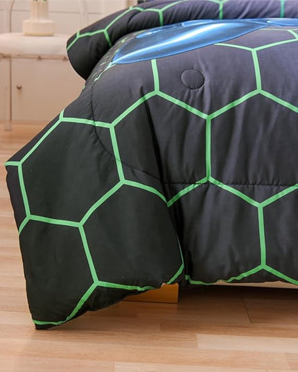 NTBED Game Console Comforter Set for Boys Girls Kids 3D Gaming Geometric Lightweight Microfiber Bedding Sets (Multi, Twin) - LeafyLoom