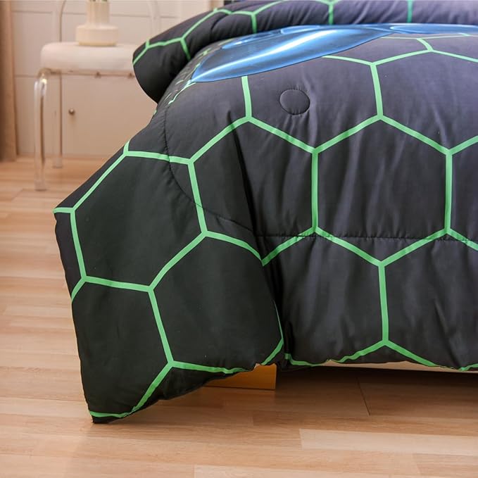NTBED Game Console Comforter Set for Boys Girls Kids 3D Gaming Geometric Lightweight Microfiber Bedding Sets (Multi, Twin) - LeafyLoom