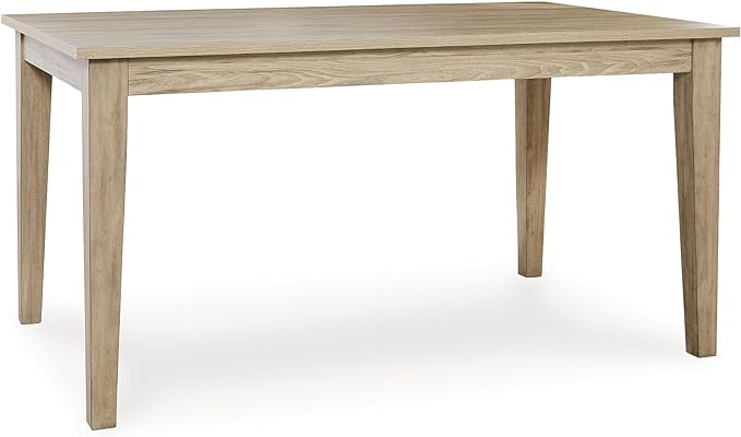 Signature Design by Ashley Gleanville Contemporary Dining Table, Light Brown - LeafyLoom