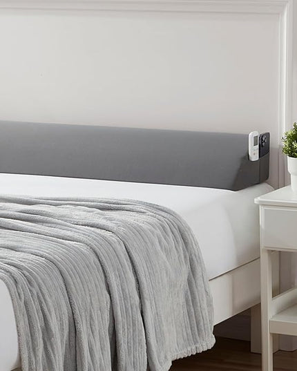 Hearth & Harbor Bed Wedge Pillow for Headboard, Bed Gap Filler Queen Size with Side Pockets, Headboard Wedge Pillow for Sleeping, Triangle Mattress Gap Filler 60”x10” Pillow Wedge for Headboard Gap - LeafyLoom
