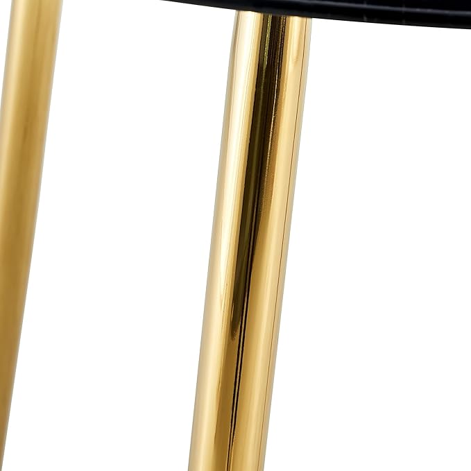 NicBex 40Inch Round Dining Table,Modern Kitchen Table with Imitation Marble Tabletop and Golden Metal Legs for 2 to 4,Leisure Coffee Table for Kitchen,Small Space and Living Room,Easy Clean,Black - LeafyLoom