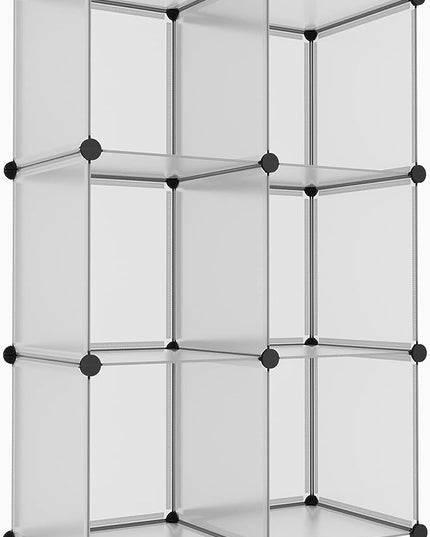 HOMIDEC 6-Cube Light Grey Cube Storage Organizer, Modular Storage Shelf with Hammer, Bin Cabinet Closet Bookshelf for Living Room, Bedroom, Office, Each Cube Size 11.8 x 11.8 inch - LeafyLoom