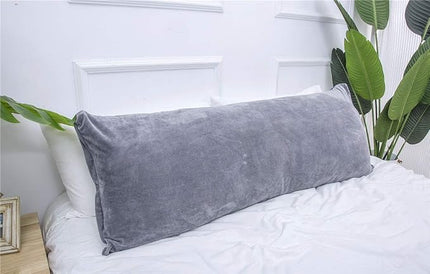 Full Body Pillow, Large Bed Sleeping Pillow for Adults and Side Sleeper, Long Pillow Insert with Velvet Cover, 20x54 Inches (Blue Grey) - LeafyLoom