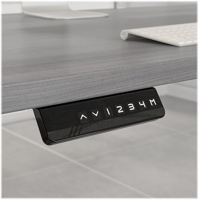 Bush Business Furniture Move 60 Series Electric Ergonomic Sit-Stand Computer Table for Home and Professional Office, 60W x 30D, Platinum Gray - LeafyLoom