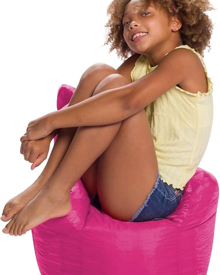 Posh Creations Bean Bag Structured Seat for Toddlers and Kids, Comfy Chair for Children, Pasadena, Pink - LeafyLoom