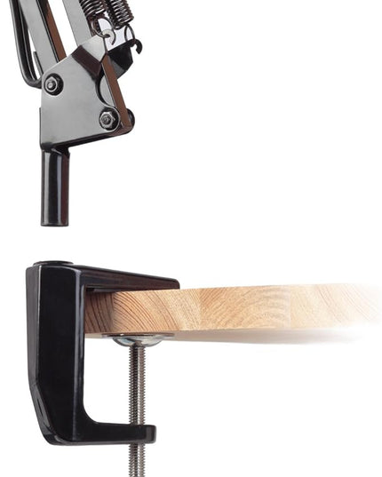 Globe Electric 12641 Architect 32" Swing-Arm Clamp-On Lamp, Black Architect, Finish, LED Bulb Included - LeafyLoom