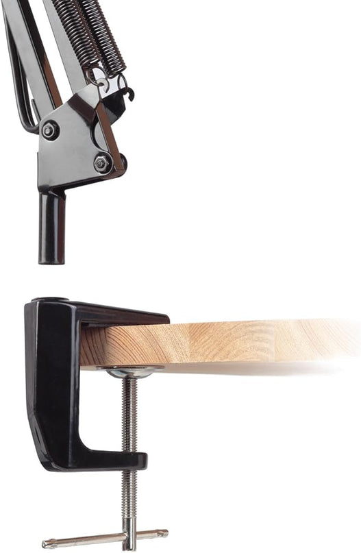 Globe Electric 12641 Architect 32" Swing-Arm Clamp-On Lamp, Black Architect, Finish, LED Bulb Included - LeafyLoom