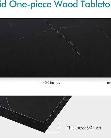 Kaboon Universal Tabletop40 x18, Solid One-Piece Melamine Table Top, Double Desk L-Desk Floating Desk DIY, Home and Office,Cloud Atlas/Black Marble - LeafyLoom