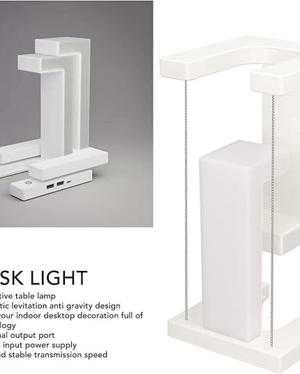 Asixxsix Magnetic Levitation Desk Lamp, 3 Levels Stepless Dimming Magnetic Levitating Anti Table Lamp Touch Control LED Desk Lamp Modern Lamp for Bedroom Study Office Decor - LeafyLoom