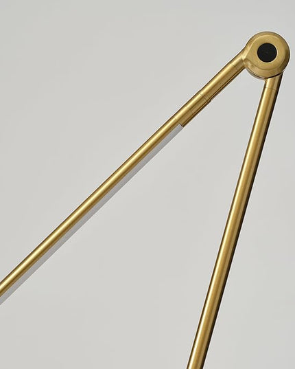 Brightech Libra LED Table Lamp - Contemporary Minimalist Thin Compact Desk Lamp - Adjustable Pivoting LED Head with Built-in Dimmer and Color Changing LED - Brass - LeafyLoom