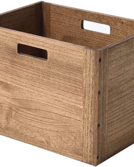 KIRIGEN Stackable Wood Storage Cube/Basket/Bins Organizer for Home Books Clothes Toy Modular Open Cubby Storage System - Office Cubical Bookcase Closet Shelves C26-DBR - LeafyLoom