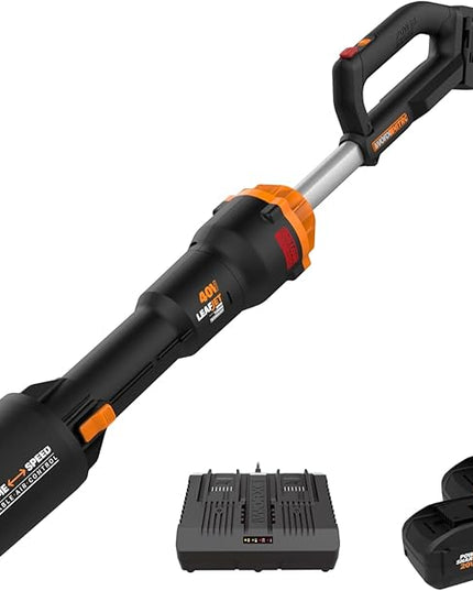 WORX Nitro 40V LEAFJET WG585 Leaf Blower Cordless with Battery & Charger, PowerShare, Blowers for Lawn Care Up to 165 MPH 620 CFM, Lightweight with High-Power Turbine Fan and Brushless Motor - LeafyLoom