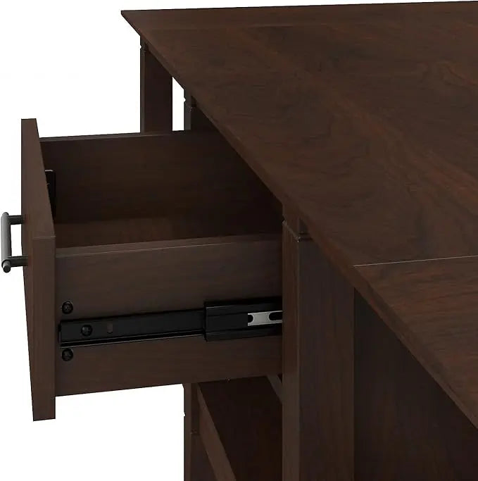 Bush Furniture Key West Coffee Table with Storage with Aged Bronze Hardware | Center Counter for Living Room, 47Wx24Dx18H, Bing Cherry - LeafyLoom