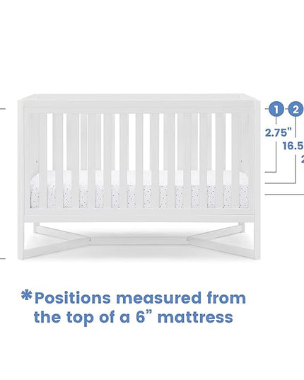 Delta Children Tribeca 4-in-1 Baby Convertible Crib, Bianca White - LeafyLoom