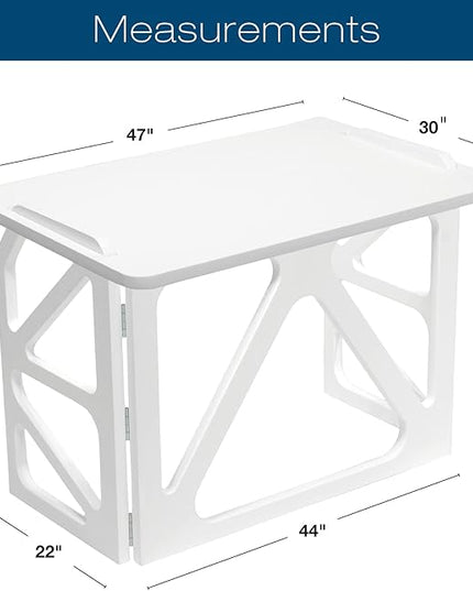 EXCELLO GLOBAL PRODUCTS Stow Away Desk with 30" x 47" Writing Surface: Perfect for Apartments, Dorms, Small Spaces and Work from Home (White) - LeafyLoom