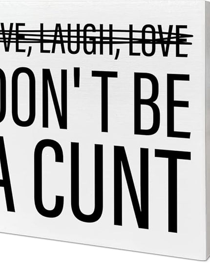 Home Office Desk Wooden Box Sign Decor, Live Laugh Love, Funny Desk Decor Humour Desk Decorations for Women Men Office - LeafyLoom