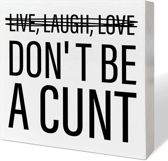 Home Office Desk Wooden Box Sign Decor, Live Laugh Love, Funny Desk Decor Humour Desk Decorations for Women Men Office - LeafyLoom