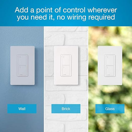 Lutron Pico Remote for Caseta Smart Switch, 2-Button Control , On/Off Control, For Table Top or Wallmount Use, PJ2-2B-GWH-L01, White Lutron