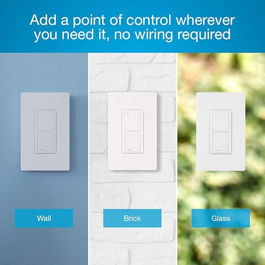 Lutron Pico Remote for Caseta Smart Switch, 2-Button Control , On/Off Control, For Table Top or Wallmount Use, PJ2-2B-GWH-L01, White Lutron