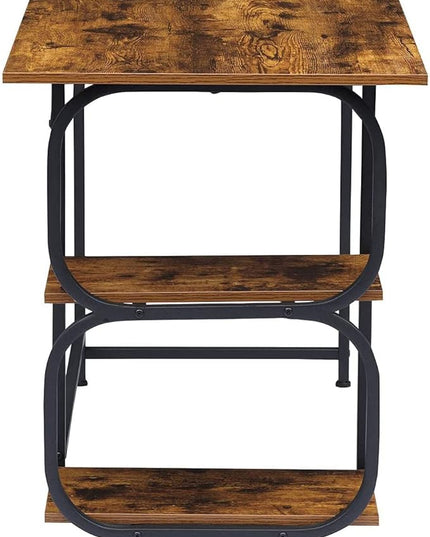 Anivia Writing Computer Home Office Desk with 2 Storage Shelves on Left or Right Side, Industrial Simple Style Wood Table Metal PC Laptop Notebook, 47", Rustic Brown + Black Frame - LeafyLoom
