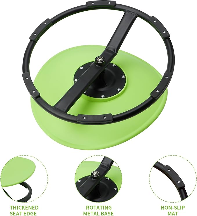 Swivel Sensory Spinning, Autism Children's Chair, Boost Balance in Kids,Non-Slip, Green - LeafyLoom