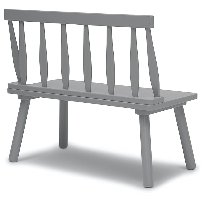 Delta Children Windsor Bench, Grey - LeafyLoom