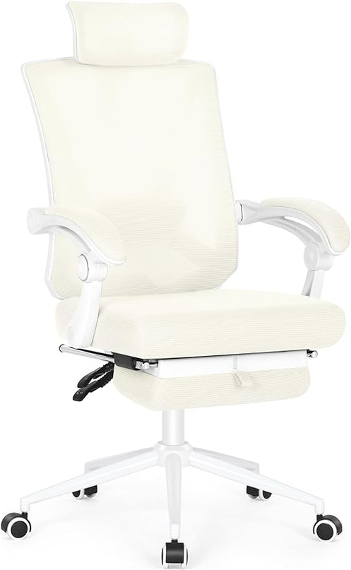 Misolant Ergonomic Office Chair with Footrest, Ergonomic Desk Chair with Adjustable 2D Lumbar Support, High Back Office Chair with Adjustable Headrest, Comfortable Executive Office Chair - LeafyLoom